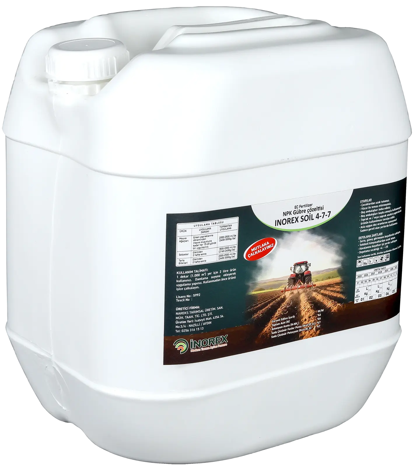 INOREX SOIL 4-7-7 (Engrais de Sol Nano NPK – Liquide)